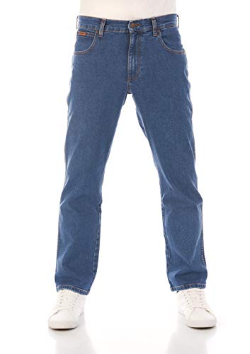 Wrangler Herren Jeans Regular Fit Texas Stretch Hose Blau Authentic Straight Jeanshose Denim Hose Baumwolle Blue w34, Farbe: Blue Tomorrow, Größe: 34W / 34L von Wrangler