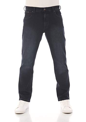 Wrangler Herren Jeans Regular Fit Texas Stretch Hose Blau Authentic Straight Jeanshose Denim Hose Baumwolle Blue w38, Farbe: Smoke Blue, Größe: 38W / 36L von Wrangler