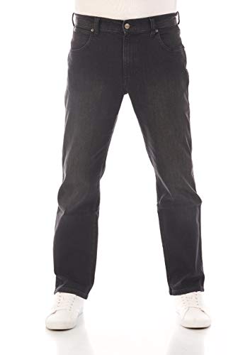 Wrangler Herren Jeans Regular Fit Texas Stretch Hose Schwarz Authentic Straight Jeanshose Denim Hose Baumwolle Black w36, Farbe: Cash Black, Größe: 36W / 34L von Wrangler