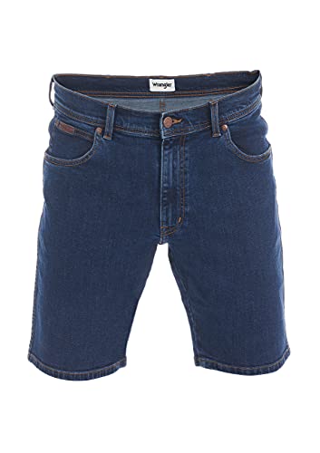 Wrangler Herren Jeans Short Texas Kurze Stretch Shorts Regular Fit Baumwolle Bermuda Sommer Hose Blau Schwarz w30 w31 w32 w33 w34 w36 w38 w40, Größe:W 30, Farbe:Blue Chip (W11CLQ46A) von Wrangler