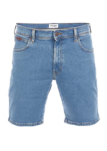 Wrangler Herren Jeans Short Texas Kurze Stretch Shorts Regular Fit Baumwolle Bermuda Sommer Hose Blau Schwarz w30 w31 w32 w33 w34 w36 w38 w40, Größe:W 30, Farbe:Green Island (W11CX5147) von Wrangler