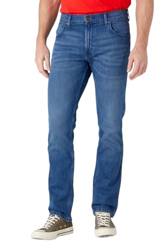 Wrangler Herren Jeans - Straight Fit Jeanshosen - Greensboro - Blau - 32/32 Wrangler Herren Jeans - Straight Fit Jeanshosen - Greensboro - Blau - 32/32 von Wrangler