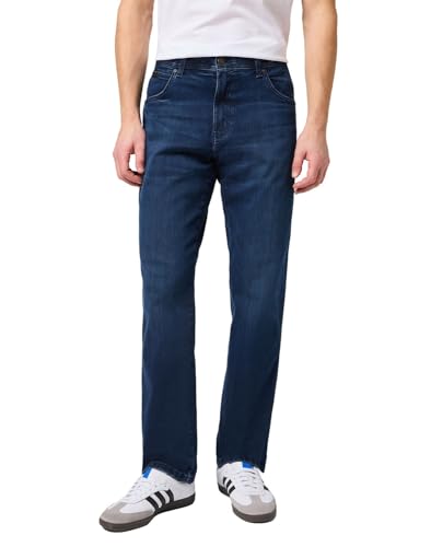 Wrangler Herren Jeans Texas - Regular Fit - Blau - Arm Strong W29-W50 Stretch, Größe:42W / 34L, Farbe:Arm Strong 112341387 von Wrangler