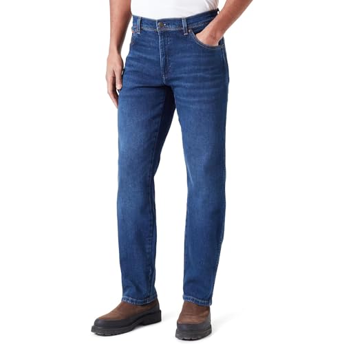 Wrangler Herren Jeans Texas - Regular Fit - Blau - Dancing Water W29-W50, Größe:30W / 34L, Farbe:Dancing Water W121JX20C von Wrangler