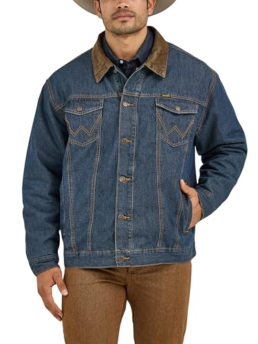Wrangler Herren-Jeansjacke im Western-Stil, gefüttert, Denim/Decke, 40 von Wrangler