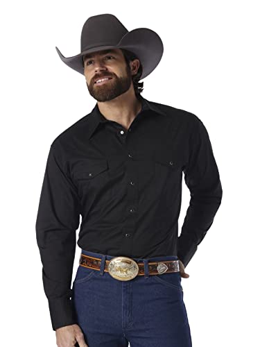 Wrangler Herren Langärmeliges Sport Western Snap Shirt, schwarz, X-Large Hoch von Wrangler