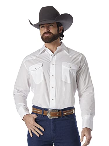 Wrangler Herren Sport Western Basic Zwei Taschen Langarm Snap Shirt, Weiss/opulenter Garten, 3X-Groß von Wrangler