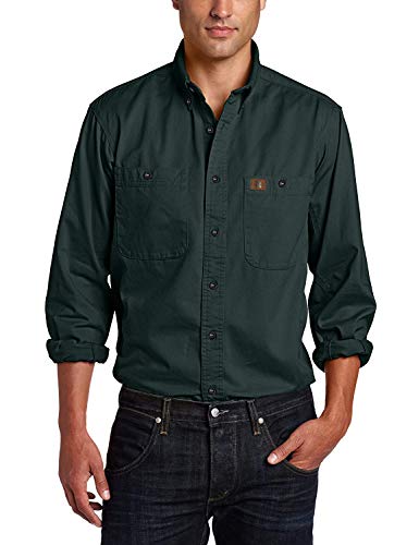 Wrangler, Riggs Herren-Arbeitshemd Logger aus Twill, langärmelig, Grün (Forest Green), XX-Large von Wrangler