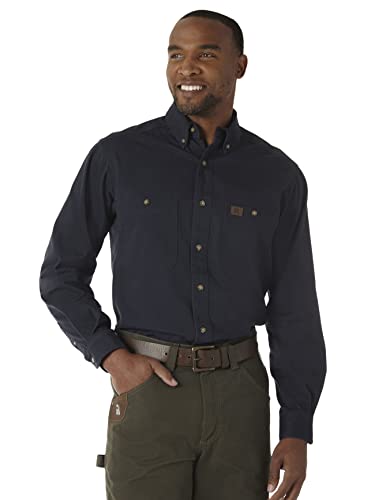 Wrangler Herren Riggs Workwear Logger Twill Langarm Arbeitshemd, Marineblau, L von Wrangler