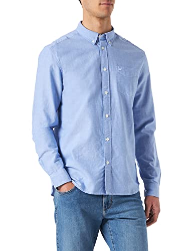 Wrangler Herren Ls 1 Pkt Button Down Shirt, Light Indigo, XL EU von Wrangler