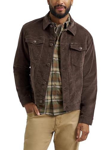 Wrangler Herren Men's Corduroy Trucker Jacket Jacke, Schokoladenbraun, L von Wrangler