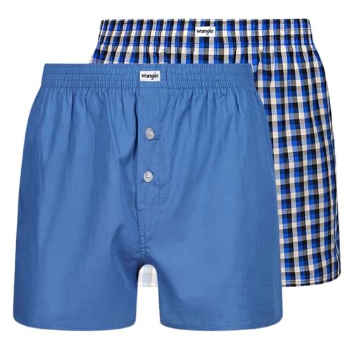 Wrangler Herren Mens Boxers Retroshorts, Blau/Schwarz Blau Druck, XL von Wrangler