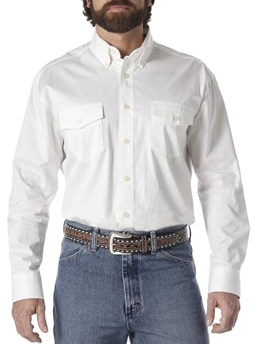 Wrangler Herren Painted Desert Two Pocket Langarm Knopf Arbeitshemd, Weiss/opulenter Garten, Large Hoch von Wrangler