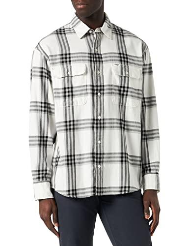 Wrangler Herren Patch Pocket Shirt, White, 3XL von Wrangler