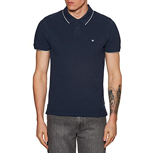 Wrangler Herren Pique Polo Poloshirts, Blau (Navy 114), Small von Wrangler