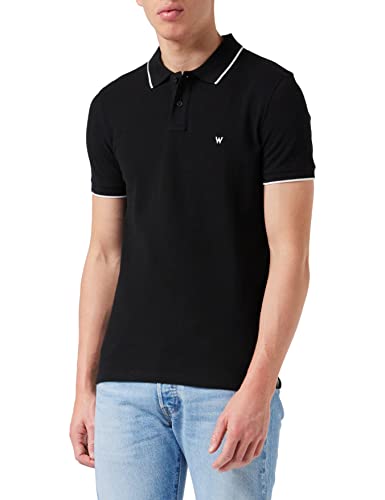 Wrangler Herren Pique Poloshirts, Schwarz (Black 100), M EU von Wrangler