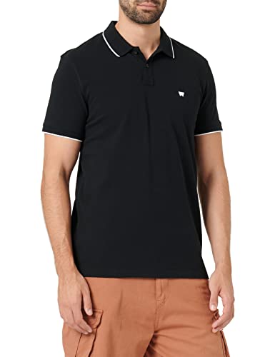 Wrangler Herren Polo Shirt, Schwarz, L von Wrangler