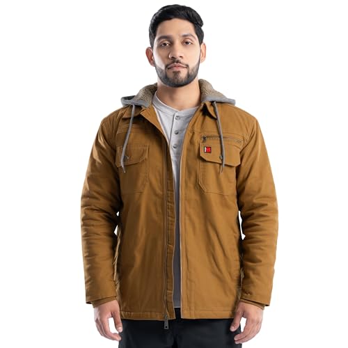 Wrangler Herren Gesteppte Gefütterte Sherpa-Kapuze Jacke, Ente, L von Wrangler