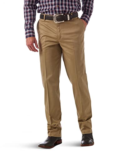 Wrangler Herren Riata Flat Front Relaxed Fit Casual Pant Unterhose, Khaki, 30W / 30L von Wrangler