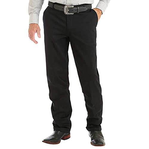 Wrangler Herren Riata Freizeithose mit Flacher Vorderseite, Lockere Passform Unterhose, schwarz, 36W / 30L von Wrangler