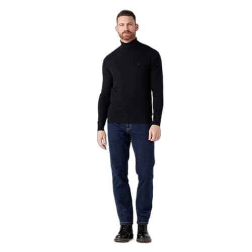 Wrangler Herren Roll Neck Knit Sweater, Schwarz, L EU von Wrangler