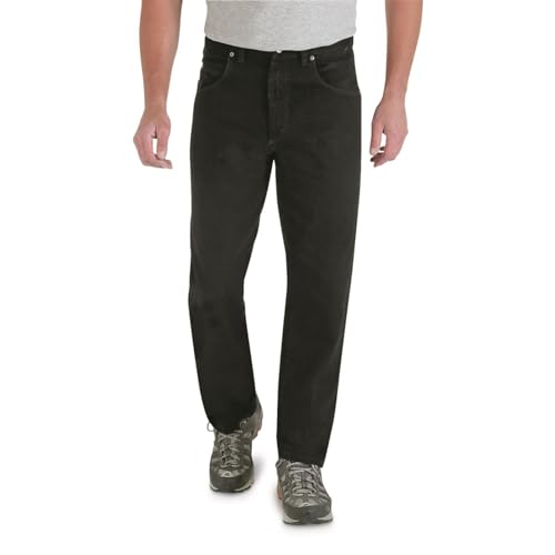 Wrangler Herren Rugged Wear Relaxed Fit 100% Baumwolle Jeans, Overdyed Schwarz, 34W / 36L von Wrangler
