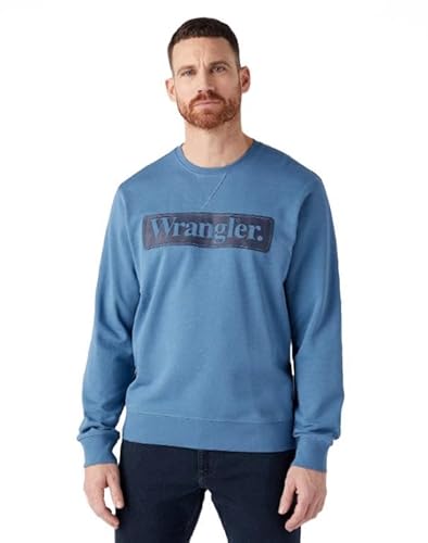 Wrangler Herren Seasonal Crew Sweatshirt, Captains Blue, L EU von Wrangler