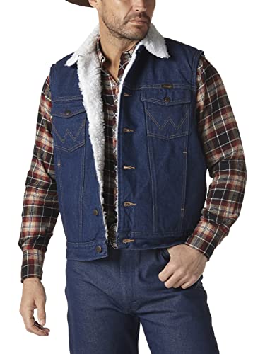 Wrangler Herren Sherpa-Futter Denim Weste - Blau - Small Wrangler Herren Sherpa-Futter Denim Weste - Blau - Small von Wrangler