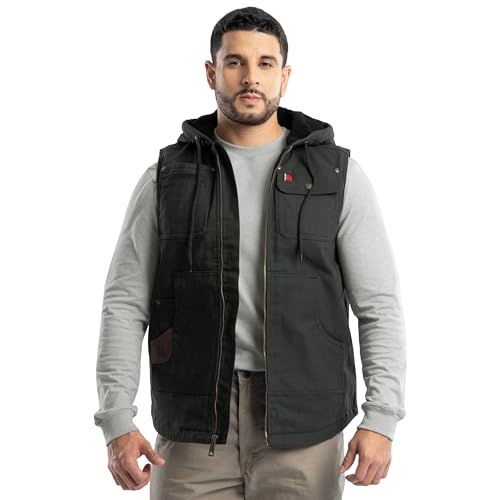Wrangler Herren Sherpa Lined Vest with Hood Weste, Schwarz, XXL Groß von Wrangler