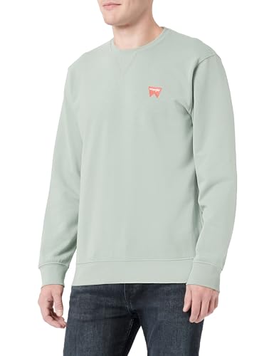 Wrangler Herren Sign Off Crew Sweatshirt, Green Milieu, M EU von Wrangler