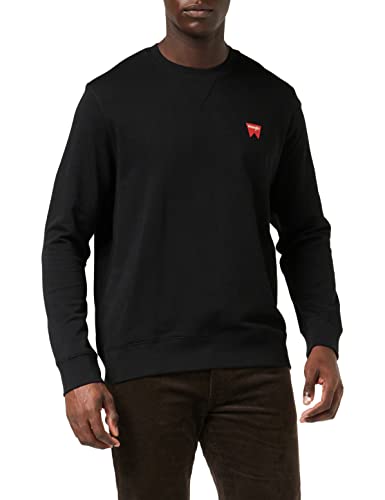 Wrangler Herren Sign Off Crew Sweatshirt, Schwarz, L von Wrangler