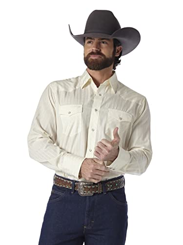 Wrangler Herren Sport Western Two Pocket Langarm Snap Shirt, Helles Hellbraun, Mittel von Wrangler