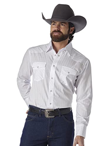 Wrangler Herren Sport Westernhemd mit Zwei Taschen und Druckknöpfen, Weiß, XX-Large Hoch von Wrangler