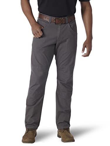 Wrangler Herren Utility-Hose mit Geradem Bein Arbeitshose, Nadelstreifen-Grau, 33W / 32L von Wrangler