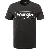 Wrangler Herren T-Shirt schwarz Baumwolle von Wrangler