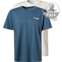 Wrangler Herren T-Shirts blau Baumwolle von Wrangler