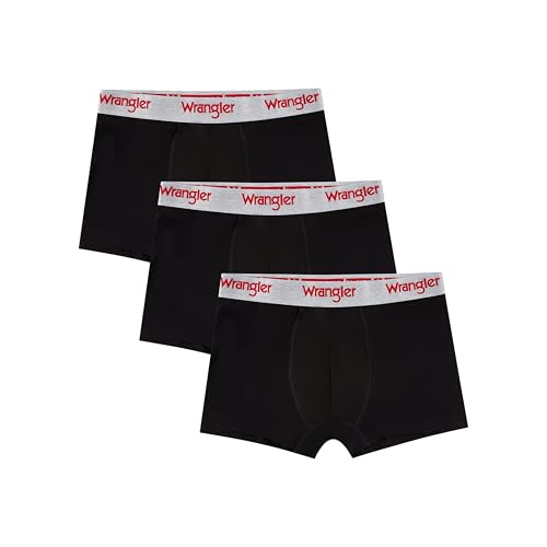 Wrangler Herren Tasker Boxershorts, Schwarz mit Grau Meliert Wb, S (3er Pack) von Wrangler