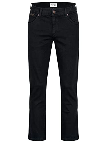 Wrangler Herren Texas Stretch Jeans Herrenjeans Regular Fit Authentic Straight (W38/L34, Black Overdye) von Wrangler