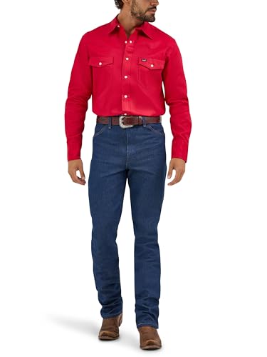 Wrangler Herren Western-Arbeitshemd Firm Finish - Rot - XX-Large von Wrangler