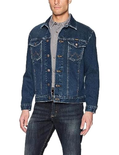 Wrangler Herren Ungefütterte Western Cowboy-Schnitt Jeansjacke, Dunkelblau, L von Wrangler
