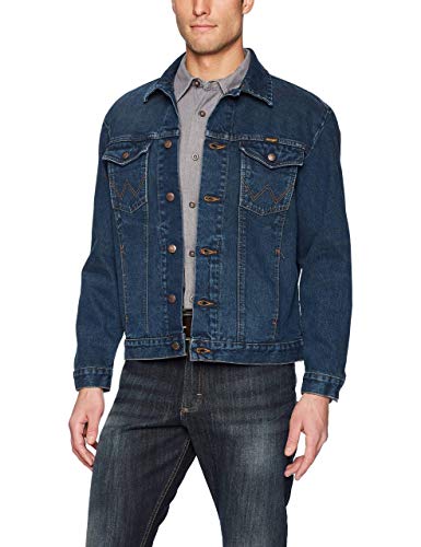 Wrangler Herren Western Style Denim Jacket Jeansjacke, dunkelblau, M Tall EU von Wrangler