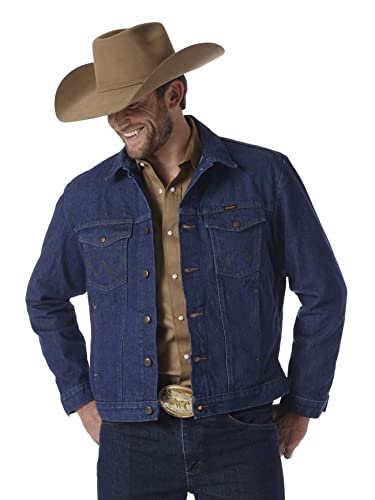 Wrangler Herren Ungefütterte Western-Jeansjacke mit Cowboy-Schnitt Oberbekleidung, Denim, Small von Wrangler