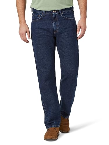 Wrangler Authentics Herren Classic 5-Pocket Relaxed Fit Cotton Jeans, Dunkle Spülung, 42W / 34L von Wrangler Authentics