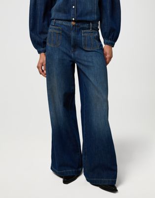 Wrangler High Rise Loose Denim Trouser Homestead Haze Größe 29 x32 von Wrangler
