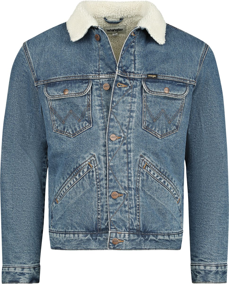 Wrangler Jeansjacke - 124MJ Sherpa Wranch - S bis XXL - für Männer - Größe S - blau von Wrangler