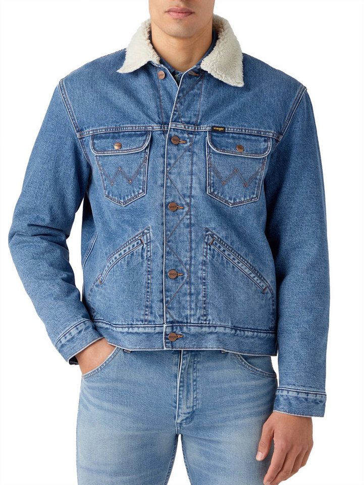Wrangler Jeansjacke Regular Fit warm gefüttert - 124MJ Sherpa Wranch von Wrangler