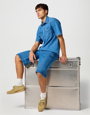 Wrangler Jort Shorts Mid Stone Größe 40 von Wrangler