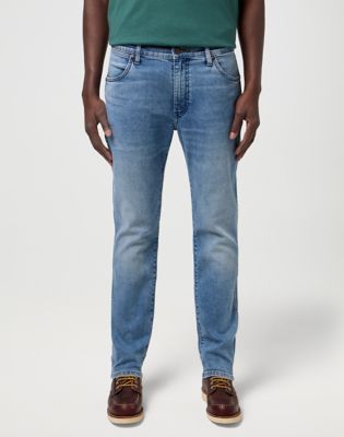 Wrangler Larston Medium Stretch Slim Tapered Jean Indigo Valley Größe 38 x30 von Wrangler