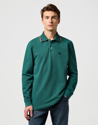 Wrangler Long Sleeve Regular Polo Shirt Bistro Green Größe XXL von Wrangler