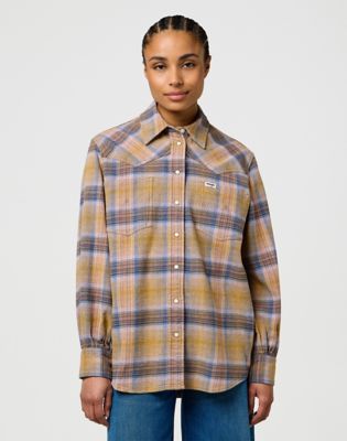 Wrangler Loose Western Shirt Chai Tea Größe XL von Wrangler